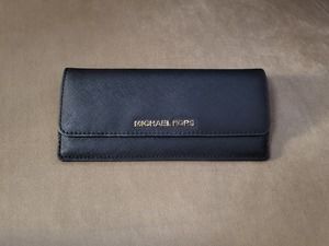 Michael Kors Black Leather Slim Bi-Fold Wallet